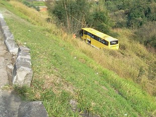 Ônibus cai em ribanceira às margens da Dutra e deixa feridos 