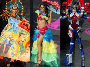 Candidatas a Miss Universo desfilam com trajes típicos