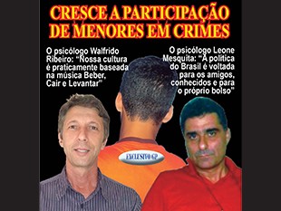 CRESCE A PARTICIPAÇÃO DE MENORES EM CRIMES