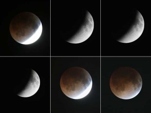 Veja imagens do eclipse 'Lua de sangue'