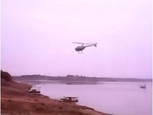 Vídeo mostra queda de helicóptero na represa de Furnas