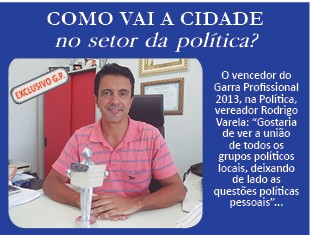 COMO VAI A CIDADE? No setor da política?