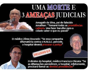 UMA MORTE E 3 AMEAÇAS JUDICIAIS