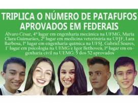 TRIPLICA O NÚMERO DE PATAFUFOS APROVADOS EM FEDERAIS